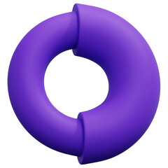 3D Purple Open Ring Donut Form