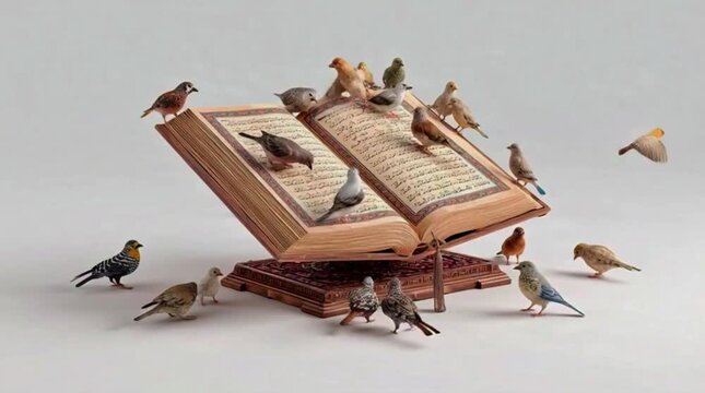 The Holy Book And Birds Video In High Resolution 