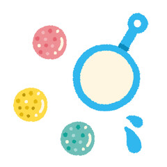 スーパーボールすくい イラスト 夏祭り 縁日 ポイ 手描き シンプル