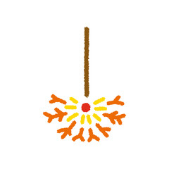 線香花火 イラスト 夏 手描き シンプル