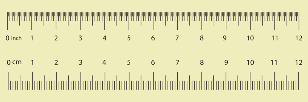 Measuring tape scale set. Vector measurable yardstick measures length height meter precision tools centimeter millimeters calibration. Measurements scales design template. Cm to Inch Measuring scale.