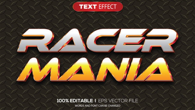 3d text effect racer mania theme
