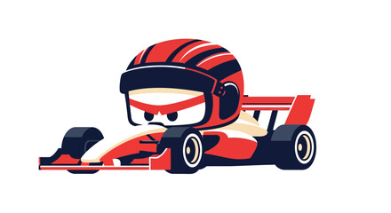 Fototapeta premium Formula One Racer Vector Illustration, Cartoon Style Graphic for Motorsports and Racing