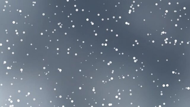 snowfall video animation clip in slow motion with white particles falling against a gradient gray background scene