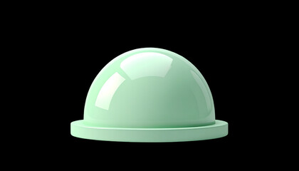 Fototapeta premium Glossy mint dome on a circular pedestal 3D render for product display studio shot ideal for showcasing cosmetics or minimalistic design elements