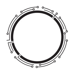 Circuit Board Technology Icon - Modern Digital Connectivity Symbol for Artificial Intelligence, Fintech, and Cyber Security Vector Illustration