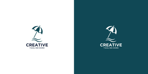 Obraz premium Beach logo design vector template