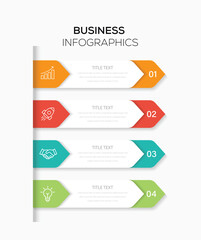 4 steps arrow infographic design. Can be used for presentation slide. 