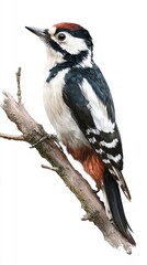 Fototapeta premium A woodpecker perched on a branch
