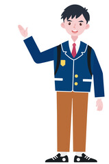 cartoon boy with thumb up