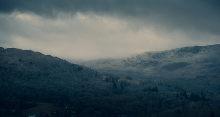 clouds in the mountains