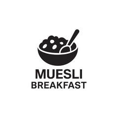 Muesli food breakfast icon silhouette vector design art illustration.