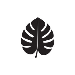 Monstera leaf icon silhouette vector design art illustration.