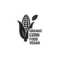 Organic corn food vegan icon silhouette vector design art illustration