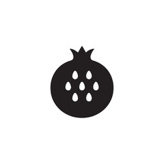 Pomegranate food fruit icon silhouette vector design art illustration