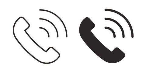 Obraz premium Call icon, line symbols on white background. EPS10