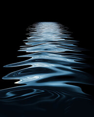 water in dynamic motion, isolated on black background for commercial use.