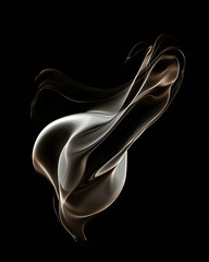 water in dynamic motion, isolated on black background for commercial use.