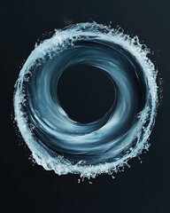 water in dynamic motion, isolated on black background for commercial use.