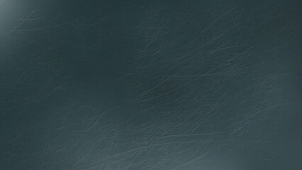 無機質な、金属や塗装されたボード・板の表面に引っかき傷や小さなクレーター・打痕などの凹凸のある傷や跡があるイメージのグランジ系の画像素材　背景・テクスチャー　16:9・8K UHDサイズ（7680 x 4320）ダークグリーン・ブルーグリーン・青緑