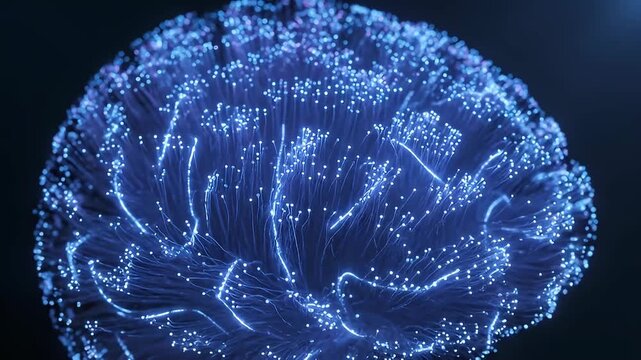 Fiber-Optic Neural Pathway Optimization Animation