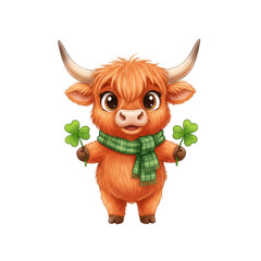 Cute cartoon yorkie with a festive scarf and holiday accessories in a cheerful pose