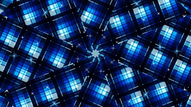 blue glowing cubes pattern background technology.