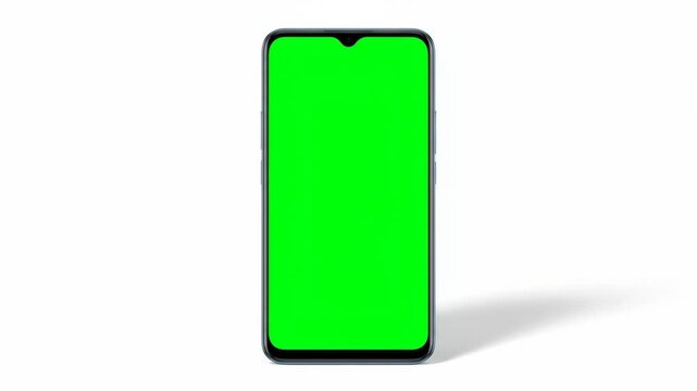 Smartphone with Green Screen on White Background 3.