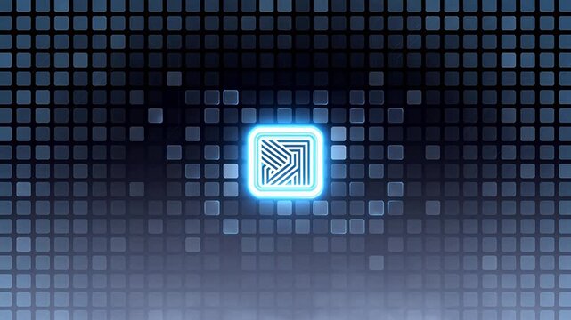 Abstract digital icon on grid background