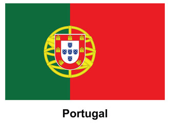 National flag of Portugal with green and red colors featuring coat of arms