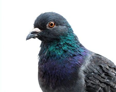 Elegant pigeon with vibrant iridescent feathers.