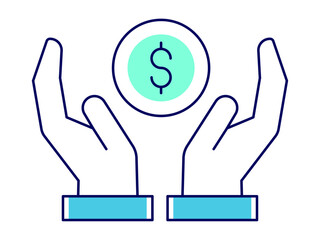 Saving money icon. Finance icon design. Simple filled and outline style. Vector icon.