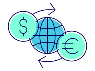 Stock exchange icon. Finance icon design. Simple filled and outline style. Vector icon.