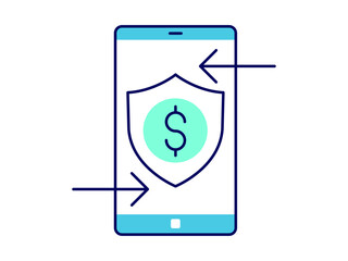 Transaction security icon. Finance icon design. Simple filled and outline style. Vector icon.