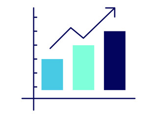 Uptrend chart icon. Finance icon design. Simple filled and outline style. Vector icon.