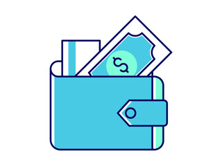 Wallet icon. Finance icon design. Simple filled and outline style. Vector icon.