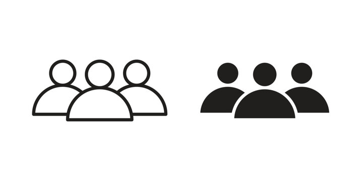 Friends icon, line symbols on white background. EPS10