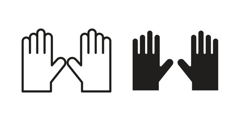 Fototapeta premium Glove icon, line symbols on white background. EPS10