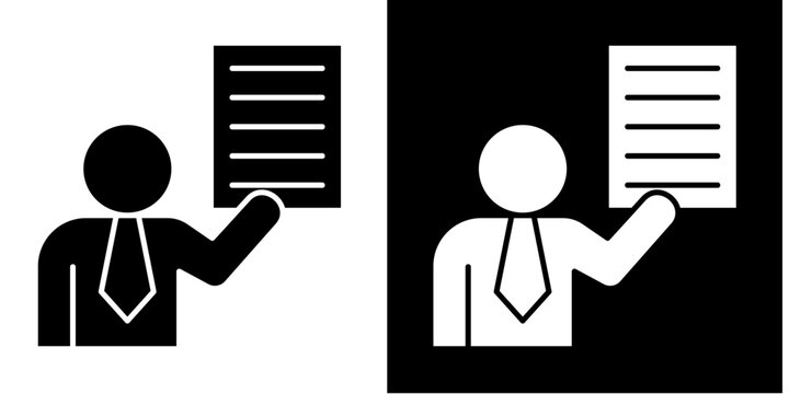 Presenter  Icon Set White Glyph Style Collection