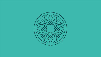 Fototapeta premium Celtic Knotwork Design in Circle Shape.