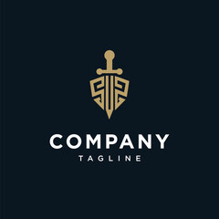 Sword and Shield Letter S logo Icon Vector