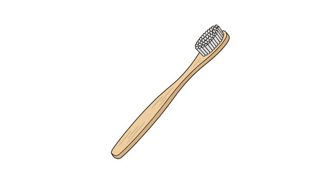 An illustration of a toothbrush viewed from the side on a plain background