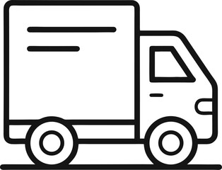 box truck icon outline vector icon