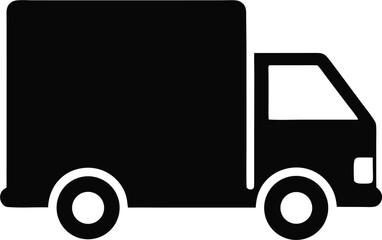 box truck icon silhouette vector icon