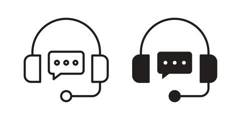 Obraz premium Live chat icon, line symbols on white background. EPS10