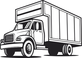 Delivery truck icon collection. Cargo vehicle shown from various angles. Shipping and logistics design elements.