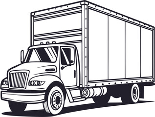 white truck isolated on white