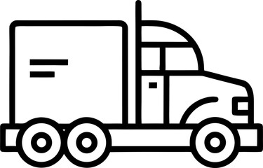 semi truck icon outline vector icon