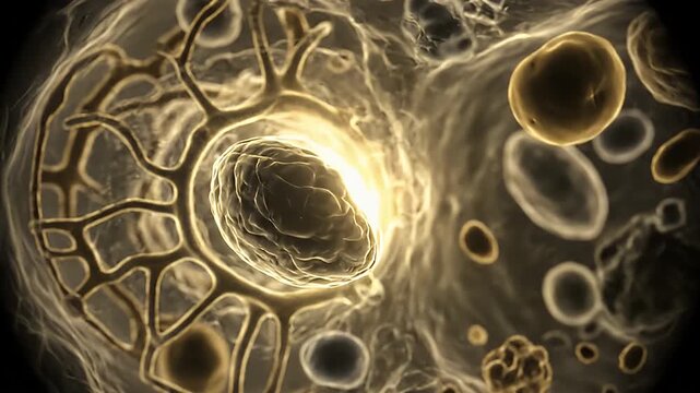 Mitochondria Transfer Microscopic Journey Through Healthy Cell