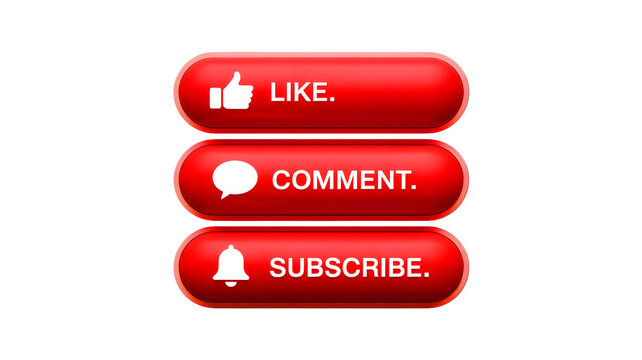 Social media buttons with like comment and subscribe options